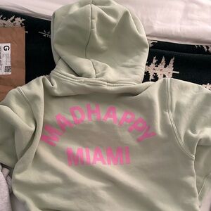 Unisex Madhappy Miami Lime Green Pink Oversized Heavyweight Hoodie Mens Small